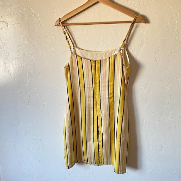Superdown Revolve Stripe Sheath Dress Metallic Yellow Pink - Picture 6 of 11